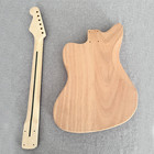 Diy 6-string Jazzmaster Electric Guitar Kit Maple Neck Mahogany Body Tremolo 21f