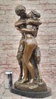 Hand Made Art Deco Large Beast Holding Nude Female Girl Bronze Sculpture Sale