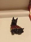 New Macy s Charter Club Scottie Pin Brooch Rhinestones Red Jacket In Plaid Box