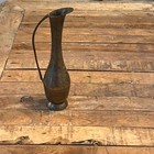 Vintage Brass Pitcher Jug Decanter Cobra Handle India 8   Tall Etched