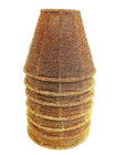 7  Vintage Retro Amber Beaded Clip-on Lamp Shades Bell Shape 4  X 5 25 