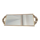 Vintage Vanity Mirror Tray Gold Filagree Roses Dresser 15in Hollywood Regency 