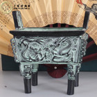 Antique Ancient Chinese Bronze Four-legged Incense Burner Home Vintage Decor