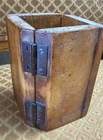 Primitive Antique  Rectangular Wooden Butter Mold Hinged  