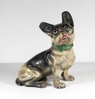 Antique 1920s French Bulldog Doorstop Still Bank Hubley Orig Paint Cast Iron