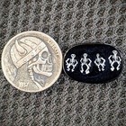 Borosilicate Glass Dancing Skeletons Polished Murrine Coin - Horror Fan Art