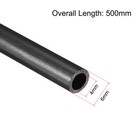 Carbon Fiber Round Tube 6mm X 4mm X 500mm Carbon Fiber  Pultrusion Tubing 3 Pcs