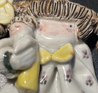 Girl W doll 3    Brooch Little House Prairie Ceramic Artisan Made Christmas Gift