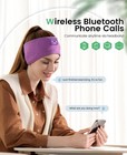 Bluetooth Headband Headphones For Women Purple Stylish 2 In 1 Sports Gift