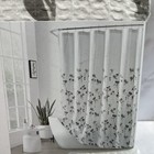 Dkny Riverside Floral Microsculpt Shower Cu   tain   Grey White Jade Fabric