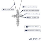 1 4 Cttw Diamond Cross Pendant Necklace 14k White Gold 2 5 Inch With 18 Inch