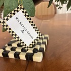 Mackenzie Childs Elegant Tall Enamel Vase urn  beautiful Silk Floral Arrangement