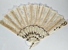 Antique Victorian Floral Lace Ladies Fan    as Is    17    Made In Spain  See Photos