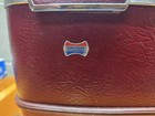 Vintage American Tourister Train Case Red Luggage Makeup Cosmetic Case W  Tray