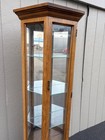 67440  Vintage Oak And Glass Pulaski Lighted Curio Cabinet