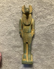 Vintage Egyptian Anubis Figurine   Stone Carved Style Statue   Blue   Gold Egypt