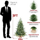 3ft Pre-lit Tabletop Christmas Tree Artificial Spruce Small Mini Tree   70 Light