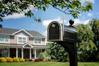 Brunswick Large  Steel  Post Mount Mailbox  Black   Brushed Nickel 