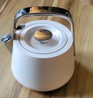 Caraway Stainless Steel Stovetop Whistling Tea Kettle In Cream 2 Quart Non-toxic