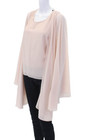 Badgley Mischka Womens Long Sleeves Wrap Blouse Blush Pink Size Large