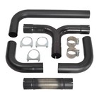 4   5  dual Smoker Diesel Exhaust Stack T Pipe 2x 4  5  in 7    8 out Stack Tips