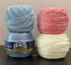 Dmc C  b  lia Crochet Cotton Thread Size 20 - 50g Balls - Lot Of 4 Mixed Colors