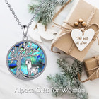 Tree Of Life Alpaca Necklace Sterling Silver With Abalone Shell Animal Alpaca Pe
