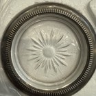 Vintage Leonard Crystal   Silver Coaster Set Of 4 Italy Silver Plated 4    Dia