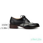 Women s Flat Oxfords Wing Tip Brogue Leather Shoes Patchwork Vintage Spring Fall