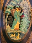 Vintage Russian Hand Painted Footed Lacquer Box Snow Maiden Cherypoyka Signed