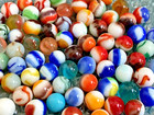 Antique Vintage Glass Marbles Swirl Blue Mix Colors Lot Of 74-excellent 