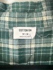Nwt Cotton On Oversized Flannel Shirt  Size Medium Green Casual Holidays Fall