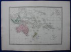 Oceania  Pacific  Australia  Polynesia  Original Antique Map  Malte-brun  C 1882