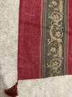 Vtg Jacobean Floral Tapestry Decorative Throw Scrolling Pattern Burgundy Gold