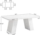 Modern Dining Table For 6 People  63  Wood Faux Marble Dining Table