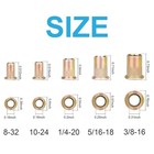 130pc Rivet Nuts  10-24  8-32 1 4-20 5 16 -18 3 8-16unc Rivnut Threaded Insert