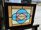 Antique American Stained Glass Window 24 X 21 4 Of 4    Architectural Salvage  