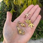 Vintage Shells And Sea Pendants Seashells Star Fish Koi Fish Charms Lot Of 4