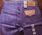 Levis 501 Jeans Purple Shrink To Fit Straight Leg Button Fly Mens 34 X 30 Nwt