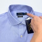 New Polo Ralph Lauren Dress Shirt Mens 17 36 37 Slim Fit Blue Cotton Stretch