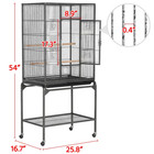 54 h Metal Pet Cage With Detachable Stand For Small Animal   Black