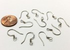 36 Silver Plated Fish Hook Loop Earring Findings - Diy Jewelry Making 970a
