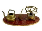 Miniature Brass Yerba Mate Tea Kettle Set Stove sugar Bowl tray Argentina Gaucho
