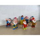 Vintage 1960s-70s Snow White   Seven Dwarfs Christmas Ornaments     Plastic   Felt