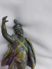 Small Antique Bronze Statue Sculpture French Napoleonic Soldier W  Sword Signed