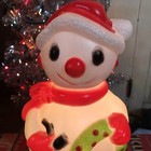 Vintage Christmas Blow Mold Snowman Lighted Union New Old Stock Table Top 10   