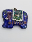 Rare Old Vintage China Antique Chinese Large Elephant Blue Enamel Pendant