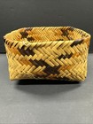 Rowena Bradley Butternut   Blood Root Cherokee Rivercane Doubleweave Tray Basket