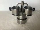 Vintage Italian Double Stovetop Espresso Maker Sto Casalinghi Inox 18 10 