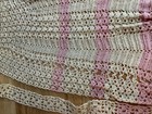 Unused Vintage Hand Crocheted Half Apron - Pink   Ivory Still In Gift Box